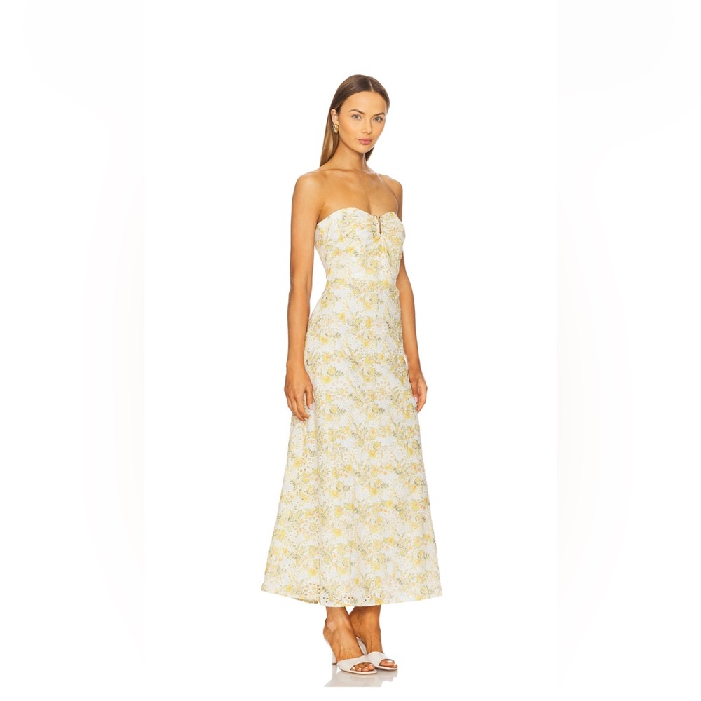 Lora Broderie Maxi Dress in Yellow Floral